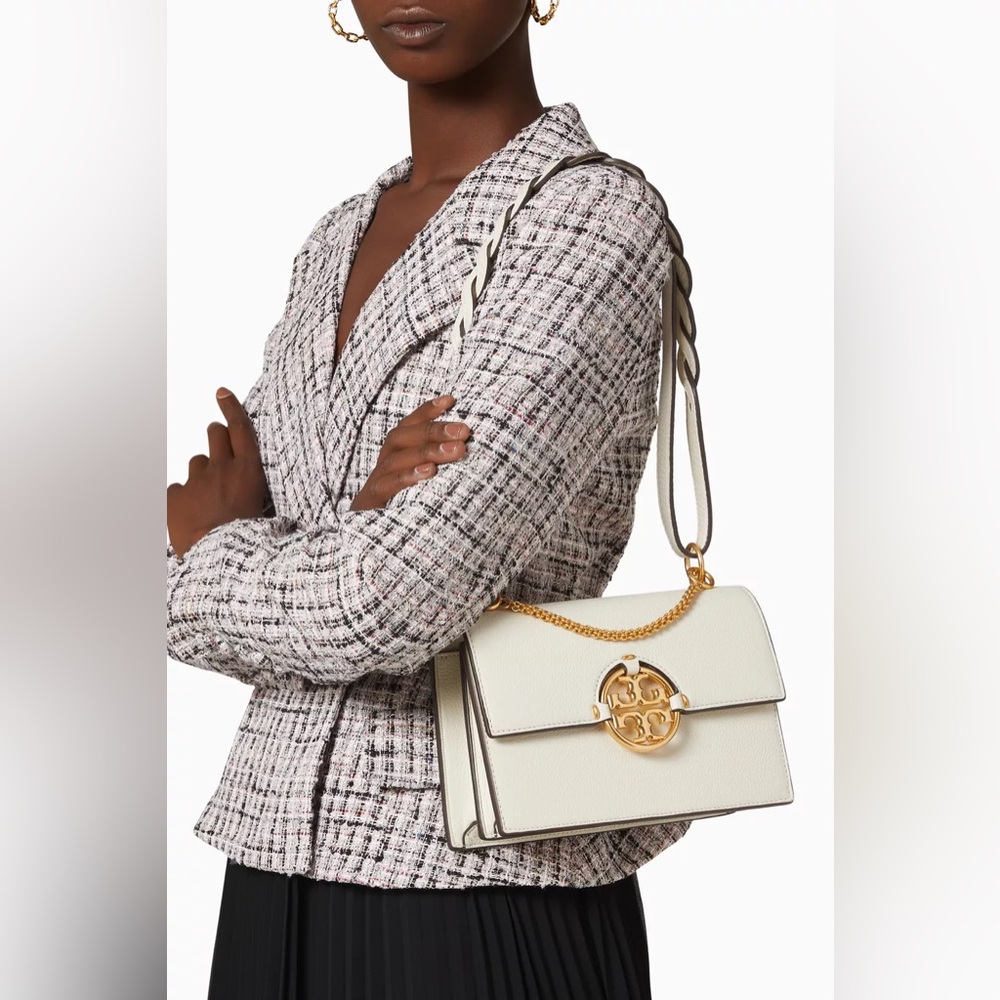 Tory Burch Miller Braided Strap Convertible Shoulder Bag - Ivory - Picture 5 of 10